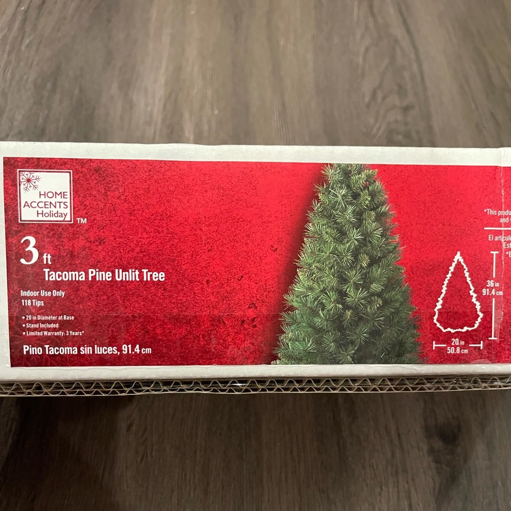 3ft Tacoma Pine Unlit Christmas Tree